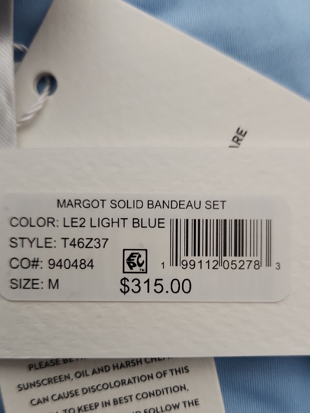 NWT Milly Margot Solid Bandeau Set. Size M - Picture 10 of 10
